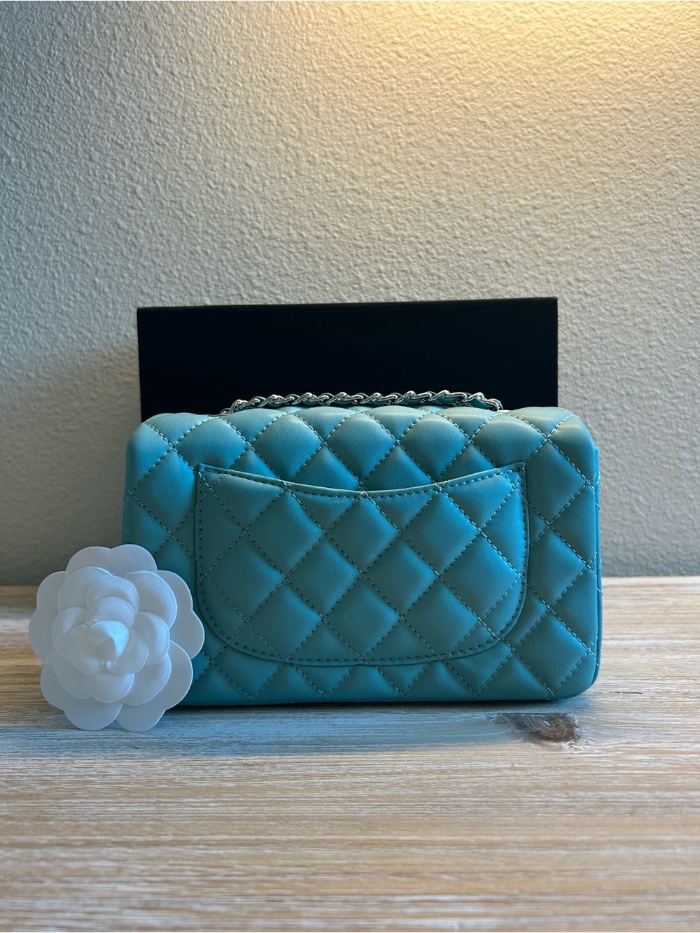 Mini Flap in Light Blue Lambskin - Picture 7 of 8